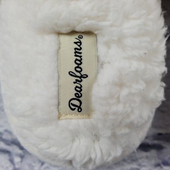 Dearfoams Lane Teddy Slide Memory Foam Slippers in Muslin size XL (11-12) - Picture 3 of 14
